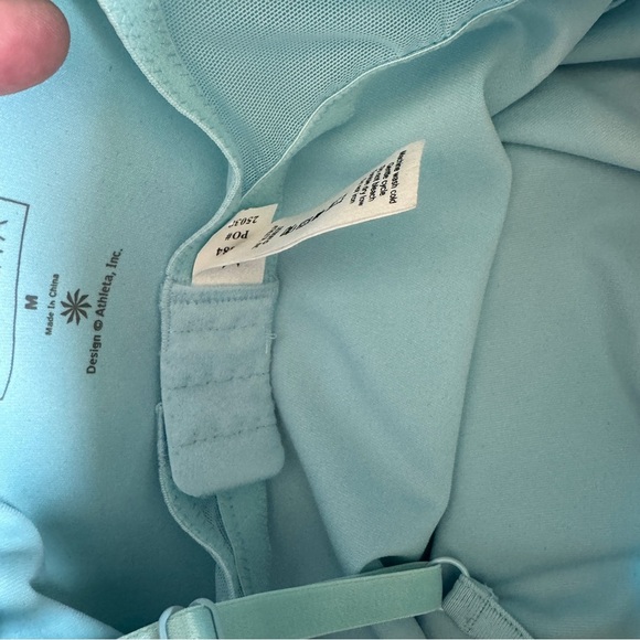 Athleta Spaghetti Straps Swim Dress Cover Up Built in Underwire Bra Blue Size M - Picture 9 of 11